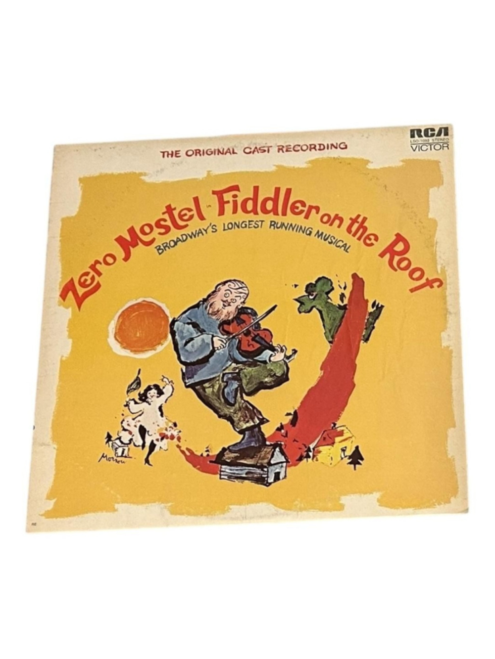 Vintage Zero Mostel Fiddler On The Roof 12" Black Vinyl LP RCA Soundtrack